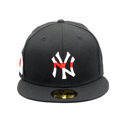 New York Yankees JF Custom 59FIFTY New Era Cap Japan Black black Front View