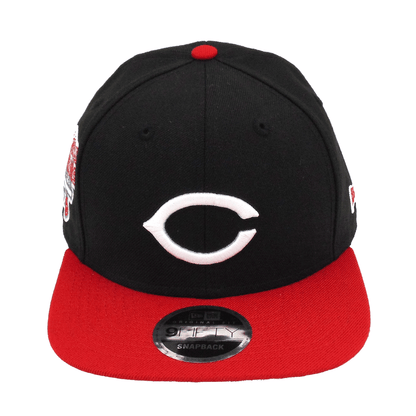 Cincinnati Reds Custom New Era Original Fit Snapback Cap Black black Front View