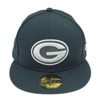 Green Bay Packers Custom New Era 59FIFTY Cap Green Silver green
silver Front View