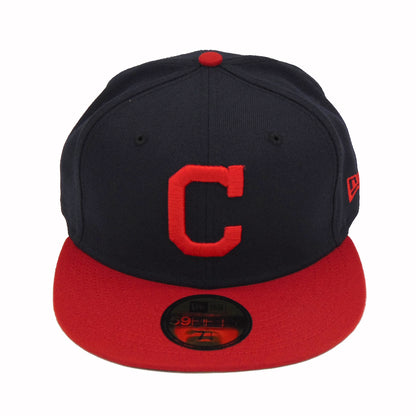 Cleveland Indians Authentic Collection New Era Cap red
navy Front View