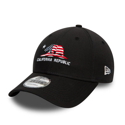 California Republic 9FORTY New Era Cap Us Banner Black black Front View