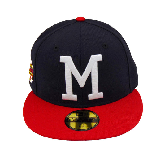 Milwaukee Braves Custom New Era Cap Navy Red