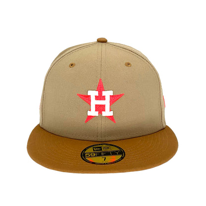 Houston Astros Custom New Era Cap Camel 1986 beige Front View