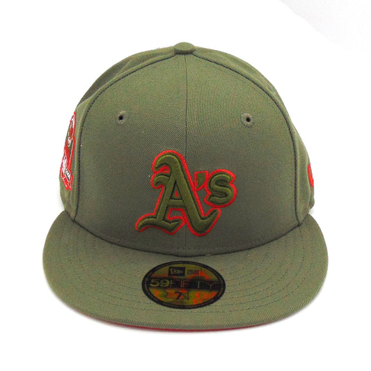 Oakland Athletics Custom New Era Cap Olive Red