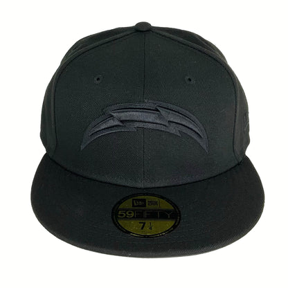 San Diego Chargers Custom New Era Cap Blackout black Front View