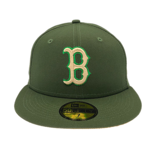 Boston Red Sox Custom New Era Cap Olive 2004
