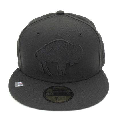 Buffalo Bills Custom 59FIFTY New Era Cap Black black Front View