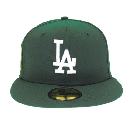 Los Angeles Dodgers Custom New Era Cap Green Ws 2020 green Front View