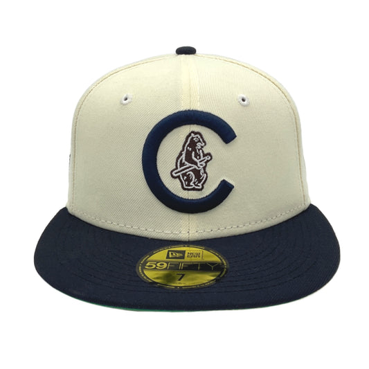 Chicago Cubs Custom New Era Cap Chrome Navy 1908