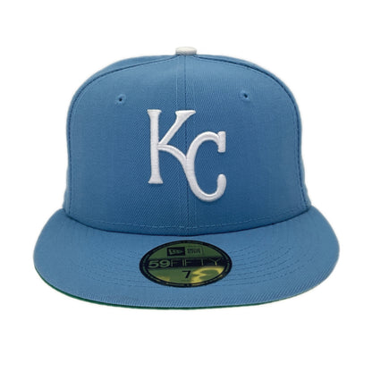Kansas City Royals Custom New Era Cap Sky Blue blue Front View