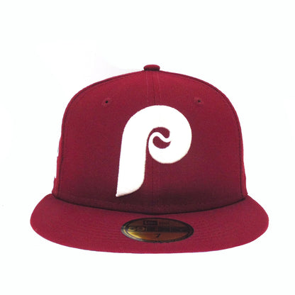 Philadelphia Phillies New Era 59 FIFTY Cap Cardinal 1980 dark red Front View