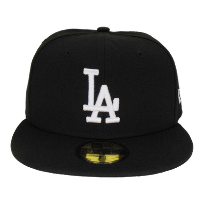 Los Angeles Dodgers Basic New Era 59FIFTY Cap Black White black 
white Front View