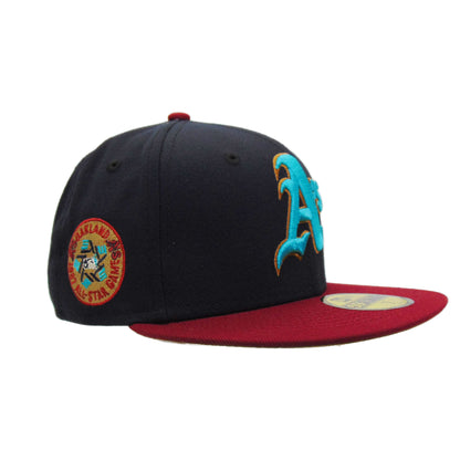 Oakland Athletics custom 59FIFTY New Era cap navy ASG87 navy Back View