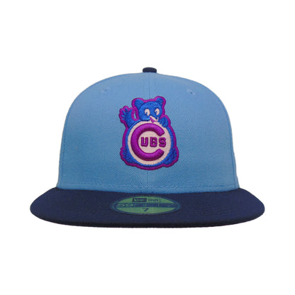 Chicago Cubs jf Custom New Era 59FIFTY Cap sky 1990 sky blue
navy Front View