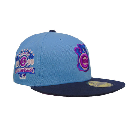 Chicago Cubs jf Custom New Era 59FIFTY Cap sky 1990 sky blue
navy Side View