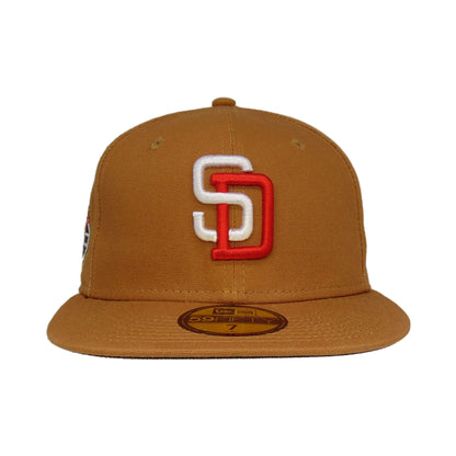 San Diego Padres JF Custom Cooperstown New Era Cap Lite bronze 50th Anniversary brown
peanut Front View