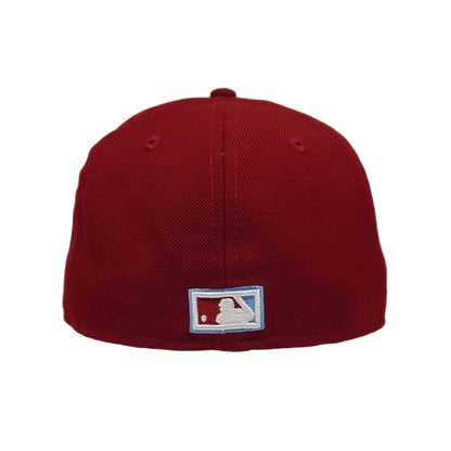 Philadelphia Phillies Custom New Era 59FIFTY Cap Cardinal Star red Back View