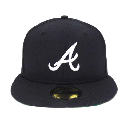 Atlanta Braves Custom New Era Cap Navy Game Wool flat navy Front View