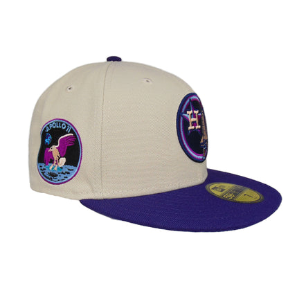 Houston Astros Custom New Era Cap Stone Purple Apollo 11 purple Side View