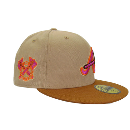 Atlanta Braves Custom New Era 59FIFTY Cap Camel Toast 1976 beige
brown Side View