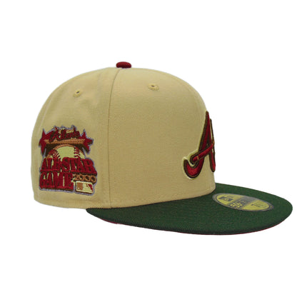 Atlanta Braves Custom New Era 59FIFTY Cap Vegas Gold  ASG 2000 yellow
dark green Side View