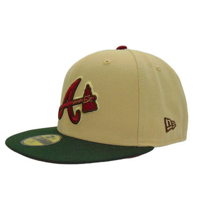 Atlanta Braves Custom New Era 59FIFTY Cap Vegas Gold  ASG 2000 yellow
dark green Back View