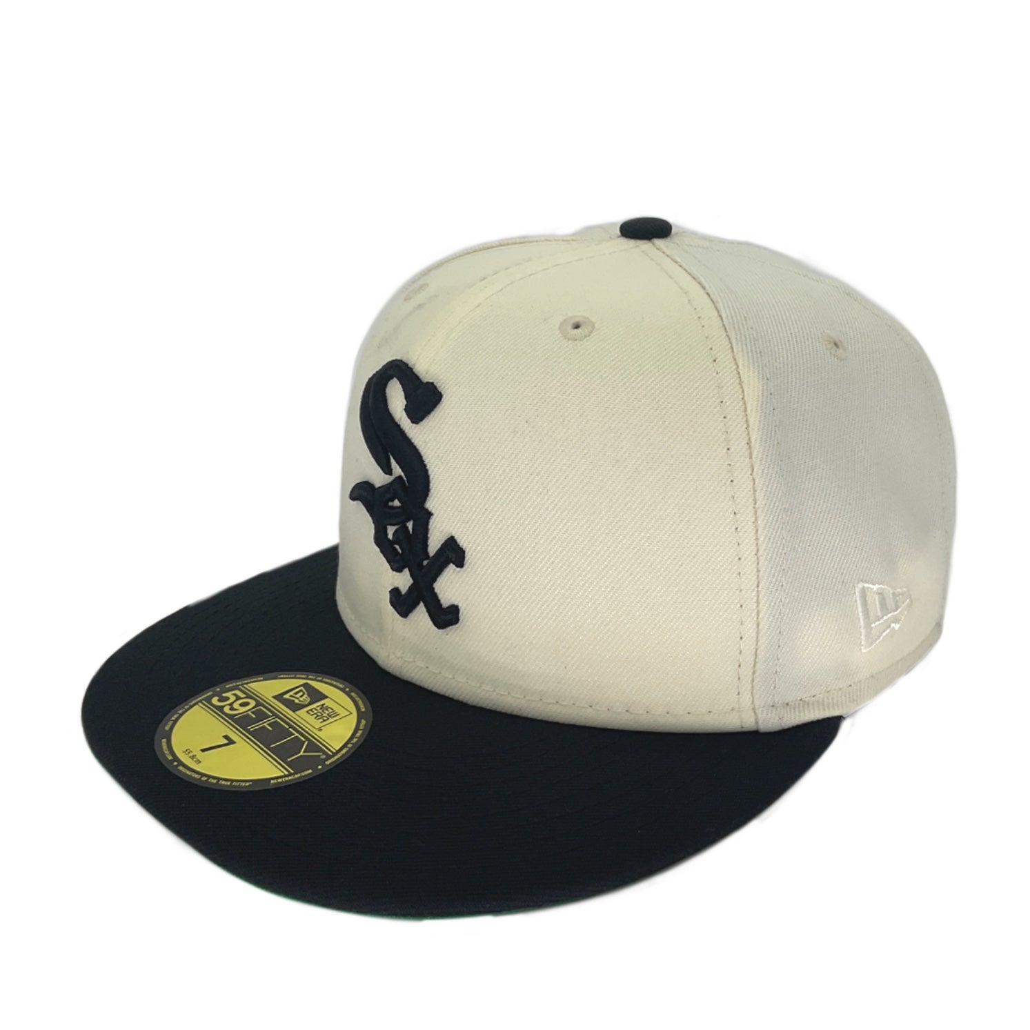 Las Vegas Raiders New Era Chrome Collection 59FIFTY Fitted Hat - Cream/Black