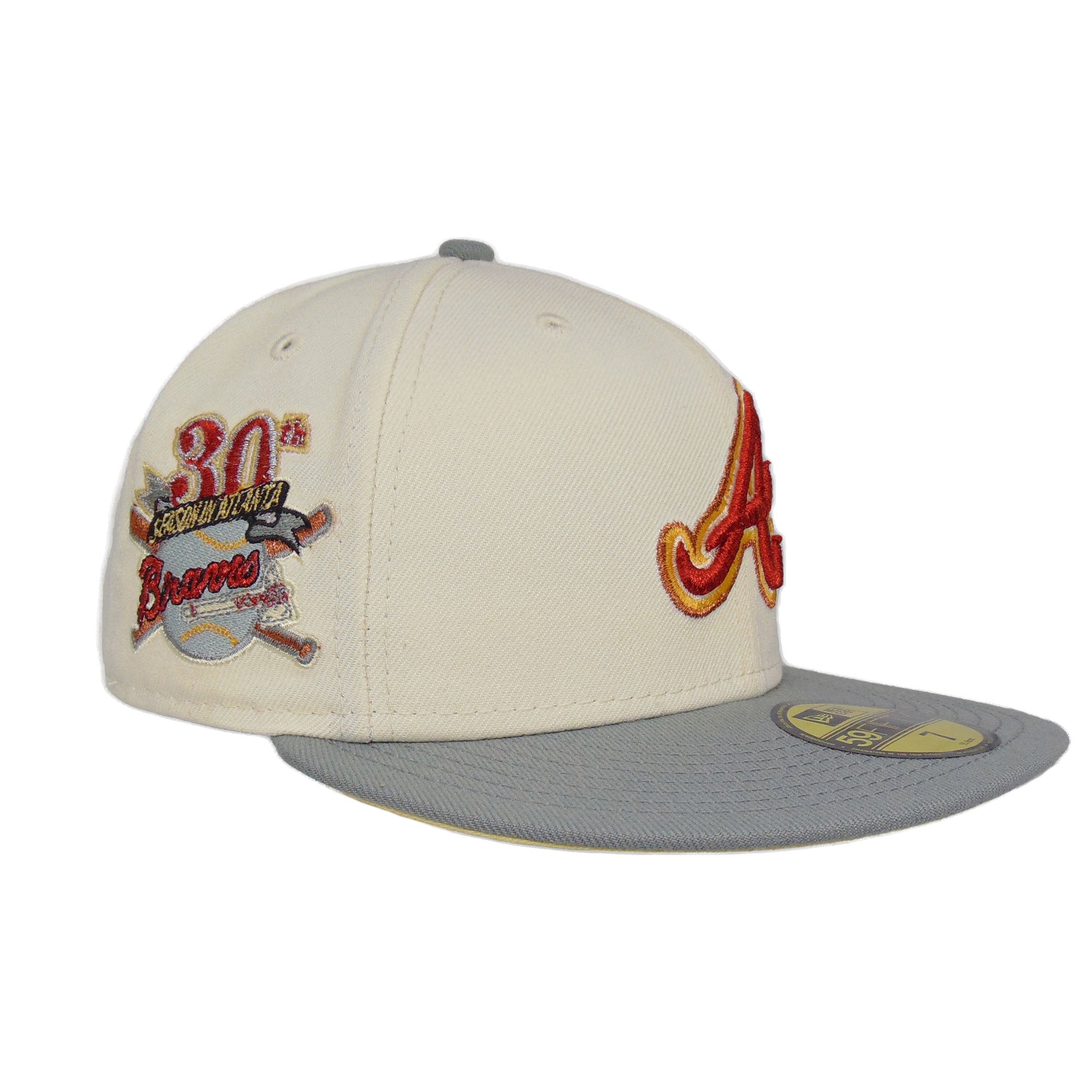 Atlanta Braves JustFitteds Custom New Era 59Fifty Cap Chrome grey