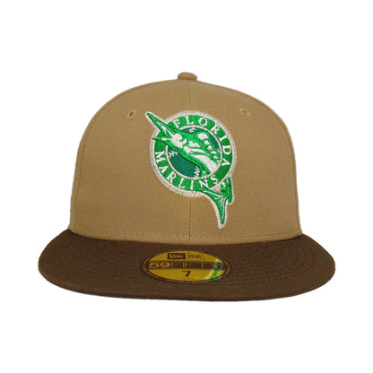 Florida Marlins Custom New Era Cap Camel Brown 1993 beige
brown Front View