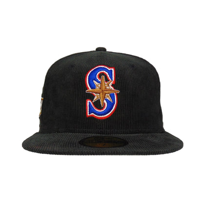 Seattle Mariners Custom New Era Cap Black Corduroy ASG 2001 black Front View
