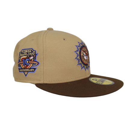Florida Marlins Custom New Era Cap Camel Brown 10th Anni. beige
brown Side View