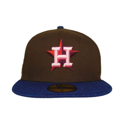 Houston Astros Custom New Era Cap Brown Denim 45th brown Front View