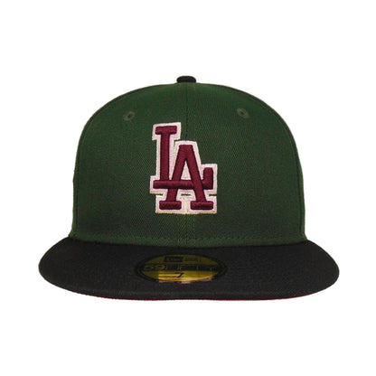 Los Angeles Dodgers Custom New Era Cap Seaweed WS88 green
black  Front View