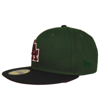 Los Angeles Dodgers Custom New Era Cap Seaweed WS88 green
black  Back View